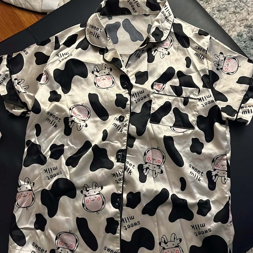 Cow print pajamas